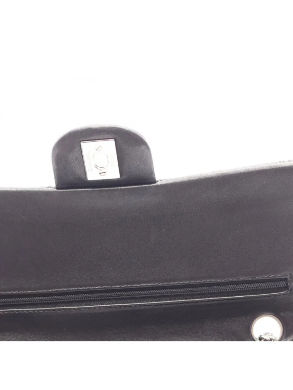 Chanel Shoulder Bag Quilted Double Flap Black Lambskin Chain